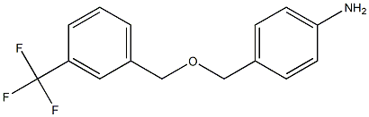 4-({[3-(trifluoromethyl)phenyl]methoxy}methyl)aniline Struktur