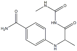 4-({1-[(methylcarbamoyl)amino]-1-oxopropan-2-yl}amino)benzamide Struktur