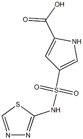 4-(1,3,4-thiadiazol-2-ylsulfamoyl)-1H-pyrrole-2-carboxylic acid Struktur