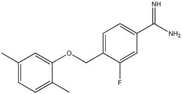 4-(2,5-dimethylphenoxymethyl)-3-fluorobenzene-1-carboximidamide Struktur