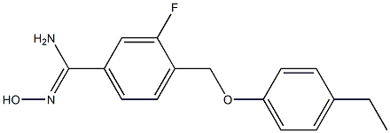 4-(4-ethylphenoxymethyl)-3-fluoro-N'-hydroxybenzene-1-carboximidamide Struktur