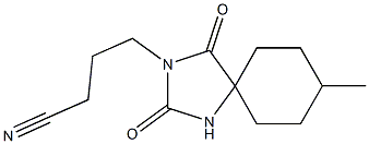 4-(8-methyl-2,4-dioxo-1,3-diazaspiro[4.5]dec-3-yl)butanenitrile Struktur