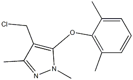 4-(chloromethyl)-5-(2,6-dimethylphenoxy)-1,3-dimethyl-1H-pyrazole Struktur