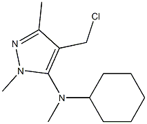 4-(chloromethyl)-N-cyclohexyl-N,1,3-trimethyl-1H-pyrazol-5-amine Struktur