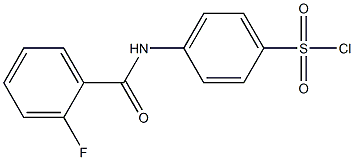 4-[(2-fluorobenzene)amido]benzene-1-sulfonyl chloride Struktur