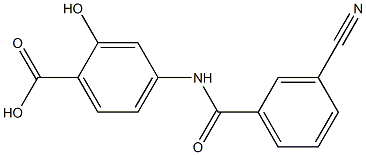 4-[(3-cyanobenzene)amido]-2-hydroxybenzoic acid Struktur