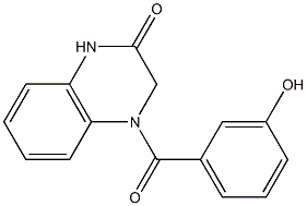 4-[(3-hydroxyphenyl)carbonyl]-1,2,3,4-tetrahydroquinoxalin-2-one Struktur