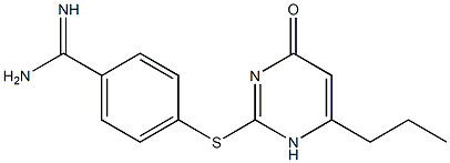 4-[(4-oxo-6-propyl-1,4-dihydropyrimidin-2-yl)sulfanyl]benzene-1-carboximidamide Struktur