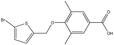 4-[(5-bromothiophen-2-yl)methoxy]-3,5-dimethylbenzoic acid Struktur