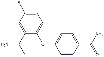 4-[2-(1-aminoethyl)-4-fluorophenoxy]benzamide Struktur