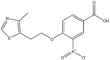 4-[2-(4-methyl-1,3-thiazol-5-yl)ethoxy]-3-nitrobenzoic acid Struktur