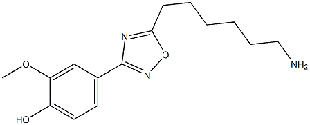 4-[5-(6-aminohexyl)-1,2,4-oxadiazol-3-yl]-2-methoxyphenol Struktur