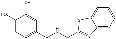 4-{[(1,3-benzothiazol-2-ylmethyl)amino]methyl}benzene-1,2-diol Struktur