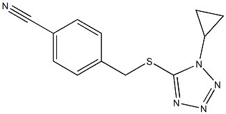 4-{[(1-cyclopropyl-1H-1,2,3,4-tetrazol-5-yl)sulfanyl]methyl}benzonitrile Struktur