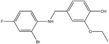 4-{[(2-bromo-4-fluorophenyl)amino]methyl}-2-ethoxyphenol Struktur