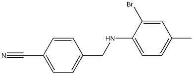 4-{[(2-bromo-4-methylphenyl)amino]methyl}benzonitrile Struktur