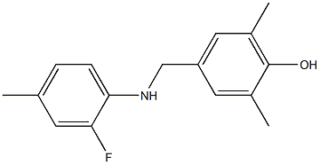 4-{[(2-fluoro-4-methylphenyl)amino]methyl}-2,6-dimethylphenol Struktur