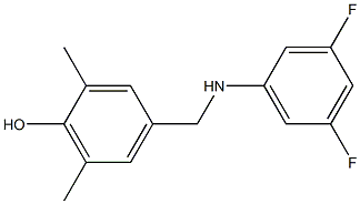 4-{[(3,5-difluorophenyl)amino]methyl}-2,6-dimethylphenol Struktur