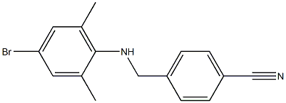 4-{[(4-bromo-2,6-dimethylphenyl)amino]methyl}benzonitrile Struktur