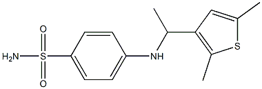 4-{[1-(2,5-dimethylthiophen-3-yl)ethyl]amino}benzene-1-sulfonamide Struktur