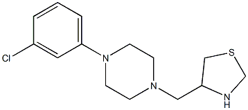 4-{[4-(3-chlorophenyl)piperazin-1-yl]methyl}-1,3-thiazolidine Struktur