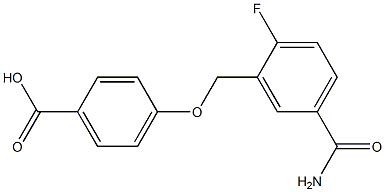 4-{[5-(aminocarbonyl)-2-fluorobenzyl]oxy}benzoic acid Struktur