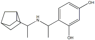 4-{1-[(1-{bicyclo[2.2.1]heptan-2-yl}ethyl)amino]ethyl}benzene-1,3-diol Struktur