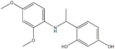 4-{1-[(2,4-dimethoxyphenyl)amino]ethyl}benzene-1,3-diol Struktur