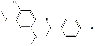 4-{1-[(5-chloro-2,4-dimethoxyphenyl)amino]ethyl}phenol Struktur