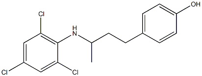 4-{3-[(2,4,6-trichlorophenyl)amino]butyl}phenol Struktur