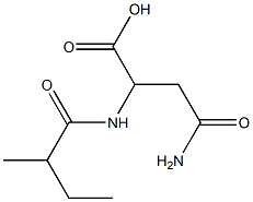 4-amino-2-[(2-methylbutanoyl)amino]-4-oxobutanoic acid Struktur