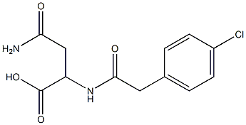 4-amino-2-{[(4-chlorophenyl)acetyl]amino}-4-oxobutanoic acid Struktur