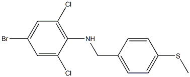 4-bromo-2,6-dichloro-N-{[4-(methylsulfanyl)phenyl]methyl}aniline Struktur