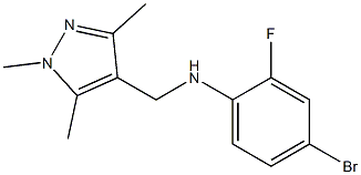 4-bromo-2-fluoro-N-[(1,3,5-trimethyl-1H-pyrazol-4-yl)methyl]aniline Struktur