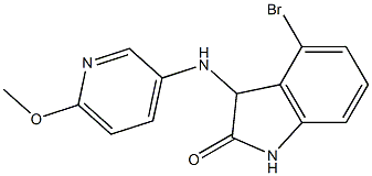 4-bromo-3-[(6-methoxypyridin-3-yl)amino]-2,3-dihydro-1H-indol-2-one Struktur