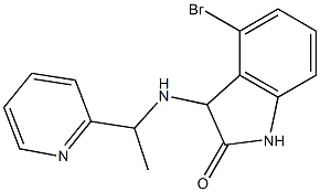 4-bromo-3-{[1-(pyridin-2-yl)ethyl]amino}-2,3-dihydro-1H-indol-2-one Struktur