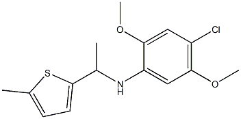 4-chloro-2,5-dimethoxy-N-[1-(5-methylthiophen-2-yl)ethyl]aniline Struktur