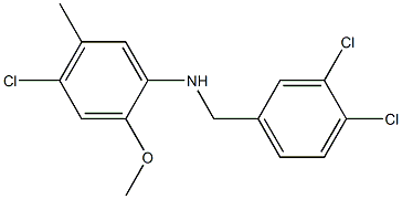 4-chloro-N-[(3,4-dichlorophenyl)methyl]-2-methoxy-5-methylaniline Struktur