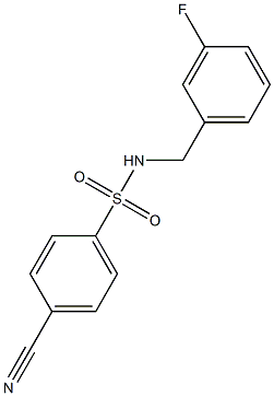 4-cyano-N-[(3-fluorophenyl)methyl]benzene-1-sulfonamide Struktur