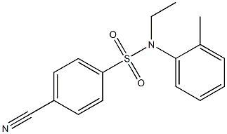 4-cyano-N-ethyl-N-(2-methylphenyl)benzene-1-sulfonamide Struktur