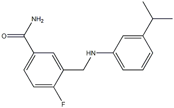 4-fluoro-3-({[3-(propan-2-yl)phenyl]amino}methyl)benzamide Struktur