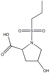 4-hydroxy-1-(propylsulfonyl)pyrrolidine-2-carboxylic acid Struktur