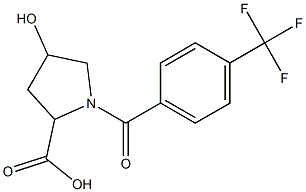 4-hydroxy-1-{[4-(trifluoromethyl)phenyl]carbonyl}pyrrolidine-2-carboxylic acid Struktur