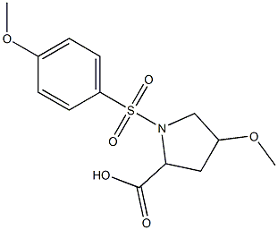 4-methoxy-1-[(4-methoxybenzene)sulfonyl]pyrrolidine-2-carboxylic acid Struktur