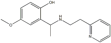 4-methoxy-2-(1-{[2-(pyridin-2-yl)ethyl]amino}ethyl)phenol Struktur