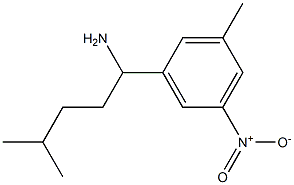 4-methyl-1-(3-methyl-5-nitrophenyl)pentan-1-amine Struktur