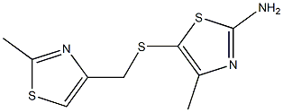 4-methyl-5-{[(2-methyl-1,3-thiazol-4-yl)methyl]sulfanyl}-1,3-thiazol-2-amine Struktur