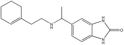 5-(1-{[2-(cyclohex-1-en-1-yl)ethyl]amino}ethyl)-2,3-dihydro-1H-1,3-benzodiazol-2-one Struktur