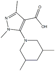 5-(3,5-dimethylpiperidin-1-yl)-1,3-dimethyl-1H-pyrazole-4-carboxylic acid Struktur