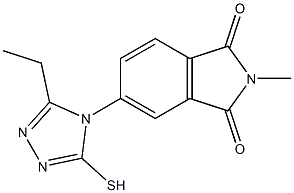 5-(3-ethyl-5-sulfanyl-4H-1,2,4-triazol-4-yl)-2-methyl-2,3-dihydro-1H-isoindole-1,3-dione Struktur